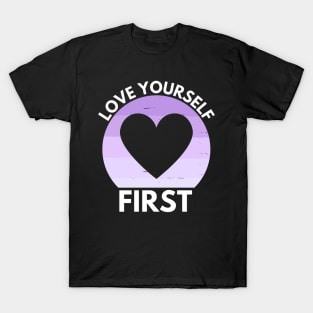 Love Yourself Lavender Sunrise Heart T-Shirt